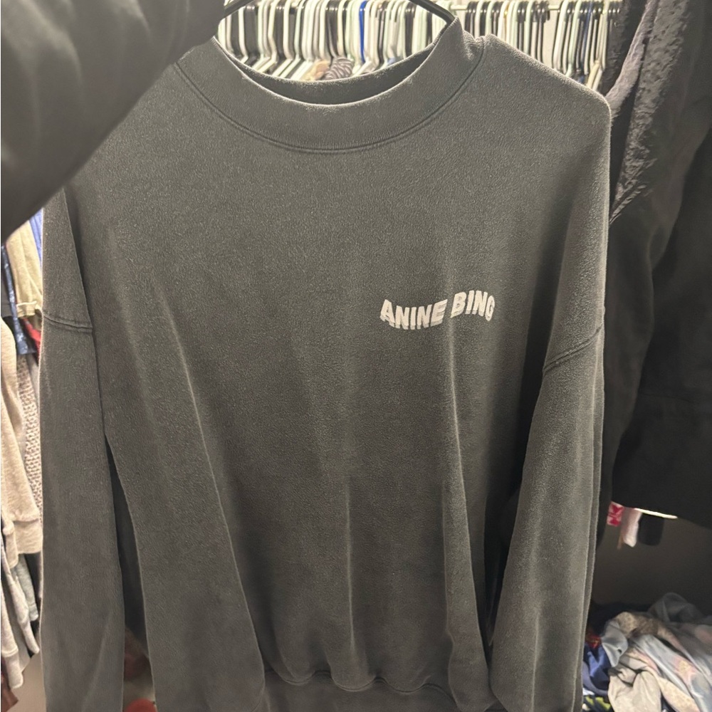 Anine Bing Black Crewneck Sweater Classic Design